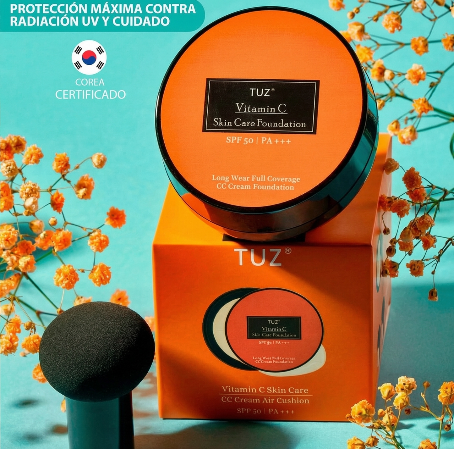 2 unidades base TUZ con SPF50 y Vitamina C + Air Cushion