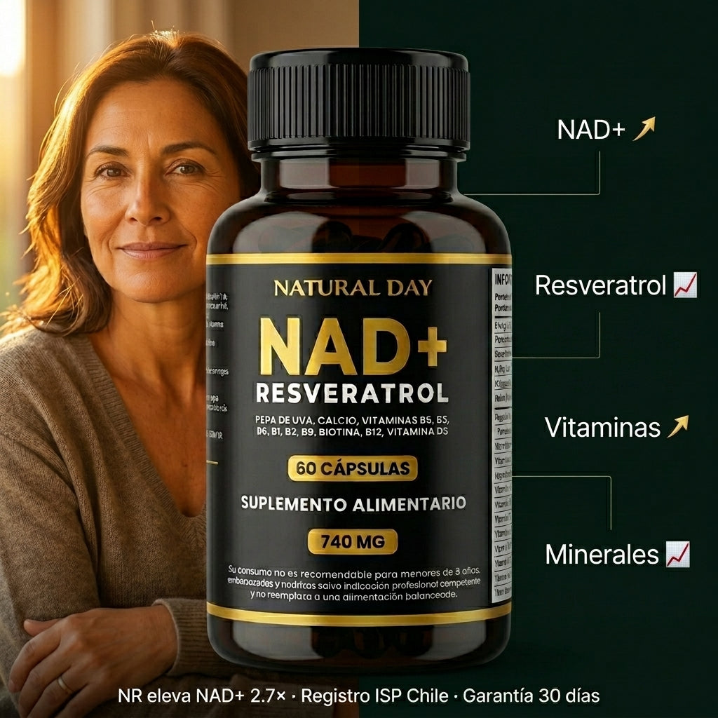 NAD + RESVERATROL - Fórmula Antiedad